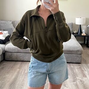Old Navy olive green pullover 3/4 zip